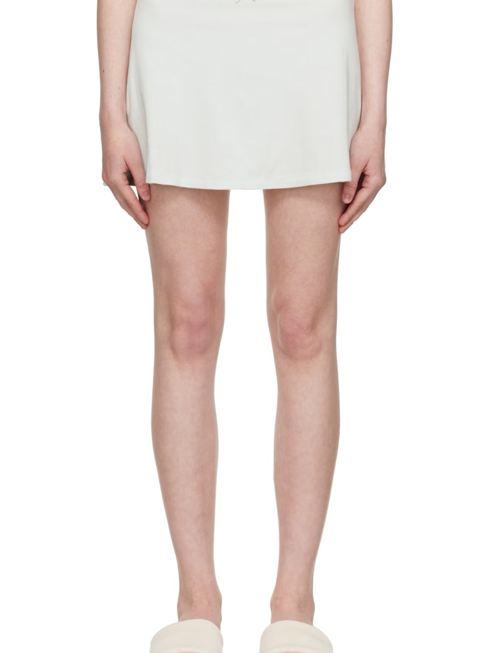 SKIMS NWT Drop Needle Mini Skirt in Frost and NEW WITHOUT TAGS MATCHING TOP XL